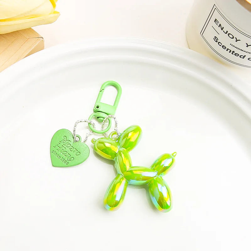 Cute Acrylic Cartoon Balloon Dog Keychains For Women Girls Bag Pendant Car Key Chains Fashion Jewelry Gift Decoration Accessory