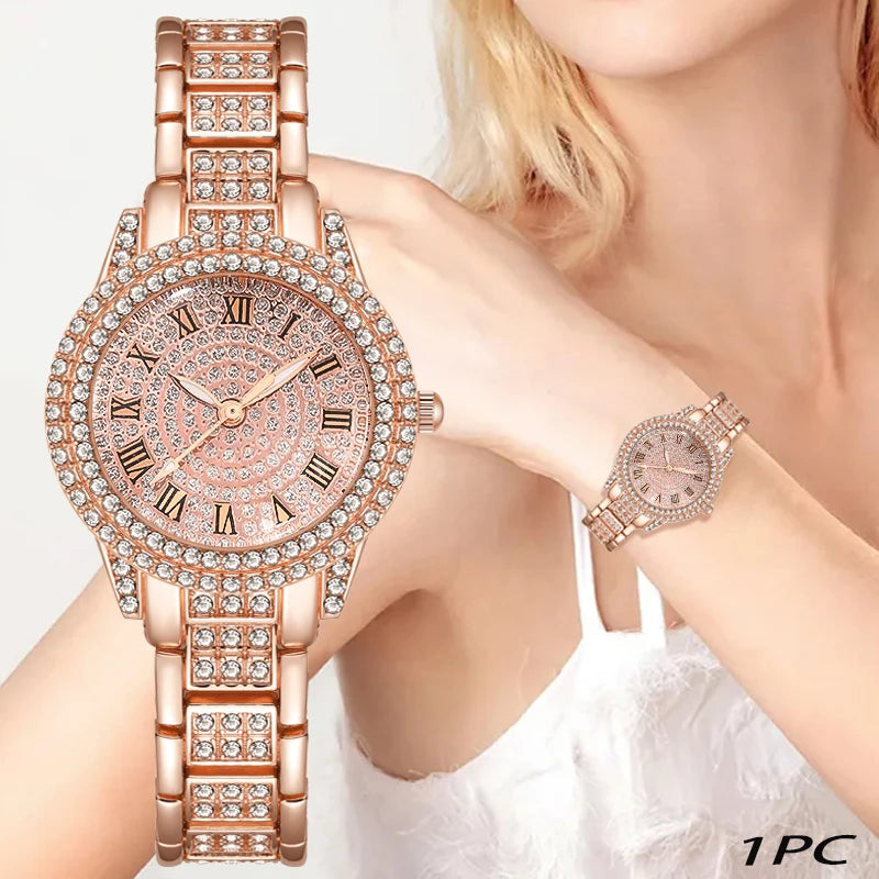 1PC/6PCS Elegant Ladies' Watch, Bracelet, Necklace, Earrings, Ring Set, Suitable for Various Occasions Ladies' Watches (No Box)