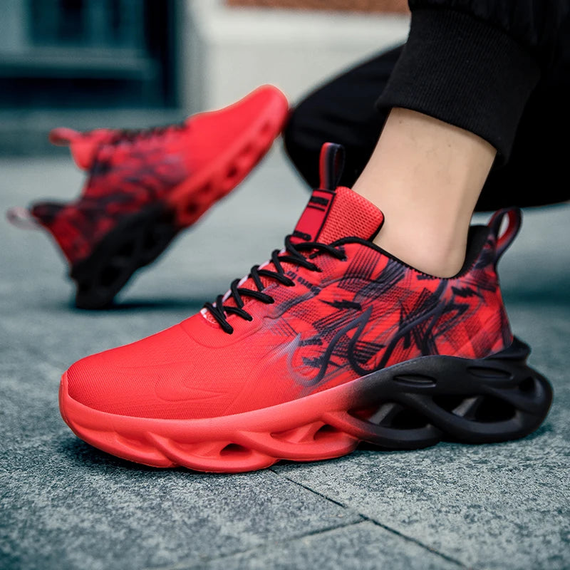 ELUVA Unisex Running Shoes Women Men Lightweight Mesh Breathable Comfortable Flat Soft Tennis Shoe Non Slip Lace-up Sneakers Man