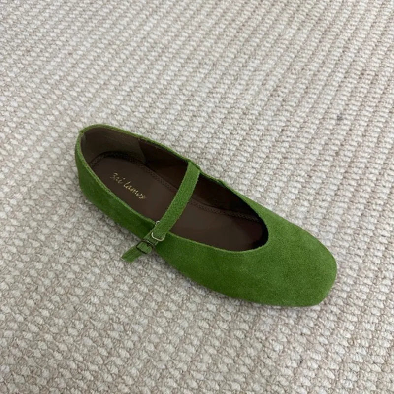 Women's Buckle-Strap Ballet Flats