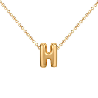 Dainty Mini Bubble Letter Necklace Gold Plated Balloon Initial Tiny Small Pendent Necklaces for Women Jewelry Teen Girls Gifts