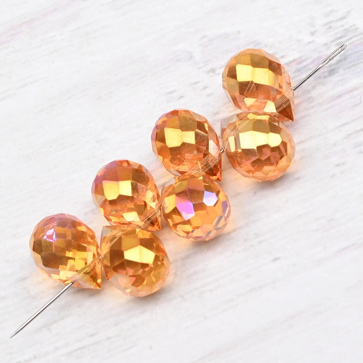 10*8mm Czech Crystal Waterdrop Beads Shiny Faceted Glass Strawberry Beads for Jewelry Making Needlework DIY Handmade Accessories