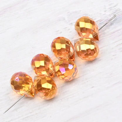 10*8mm Czech Crystal Waterdrop Beads Shiny Faceted Glass Strawberry Beads for Jewelry Making Needlework DIY Handmade Accessories