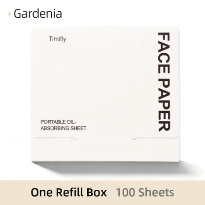 100Pcs Oil Blotting Paper Matting Face Oil Control Wipes Facial Oil Absorbing Sheet Portable Refillable Facial Blotter with Case