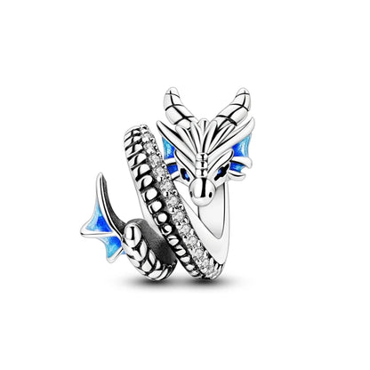 MULA 925 Sterling Silver Dinosaur Charms Pendant Beads Fit Original Pan Snake Chain Bracelet DIY For Women Jewelry Gift