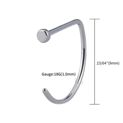 5pcs/lot Right Grand ASTM F136 Titanium 20G Open D Shape Nose Ring Hoop Tragus Cartilage Retainer Body Piercing Jewelry 8MM 10MM