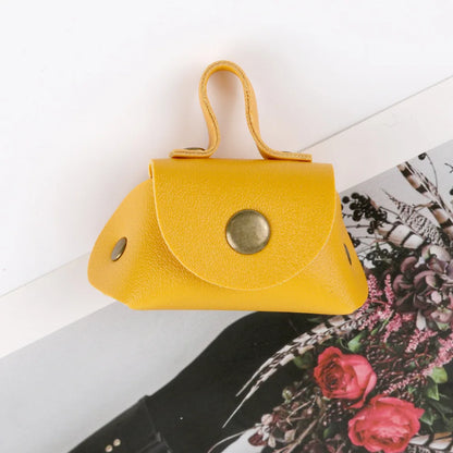 LATS Retro Cute Small Leather Bag Long Necklace for Women Fashion Sweater Chain Neck Hanging Jewelry Versatile Accessory Gift