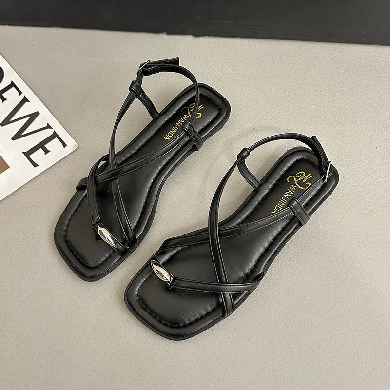 High Heel Sandals for Women New Summer 2026 Girls Low Heel Comfortable Sports and Casual Solid Sandals for Women Sandalias