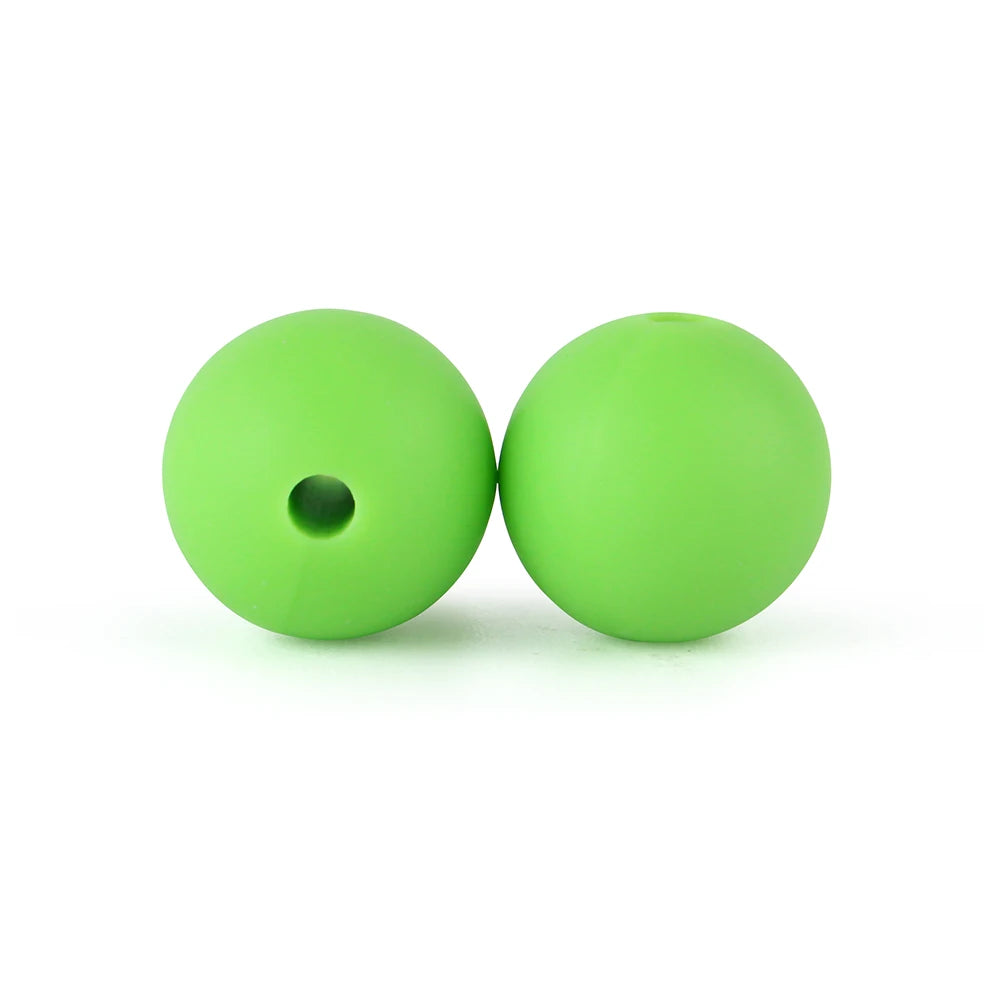 50Pcs/Lot 15mm 9mm 12mm Silicone Beads for DIY KeyChains Jewelry Making Pen Necklace Bracelet Round Loose Beads Choose Color