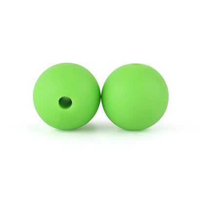 50Pcs/Lot 15mm 9mm 12mm Silicone Beads for DIY KeyChains Jewelry Making Pen Necklace Bracelet Round Loose Beads Choose Color
