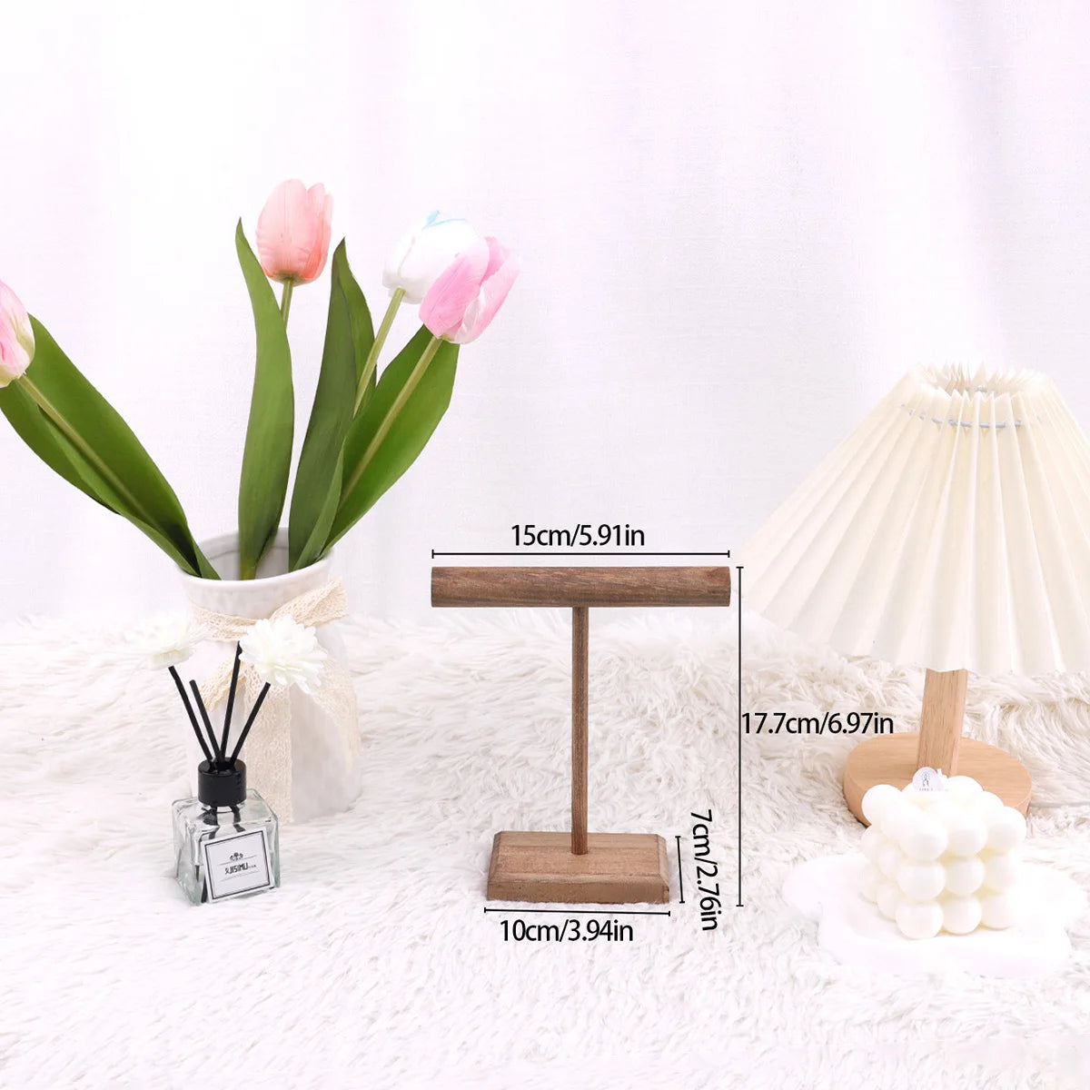 Wooden Jewelry Bracelet Storage Display Chain Watch T-Bar Rack Organizer Hard Stand Holder Jewelry Display Bracelet Display Rack
