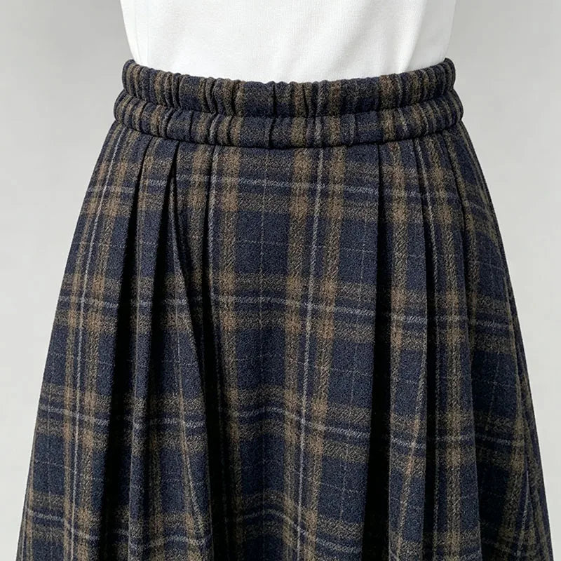Women's Plaid Pleated A-Line Skirt