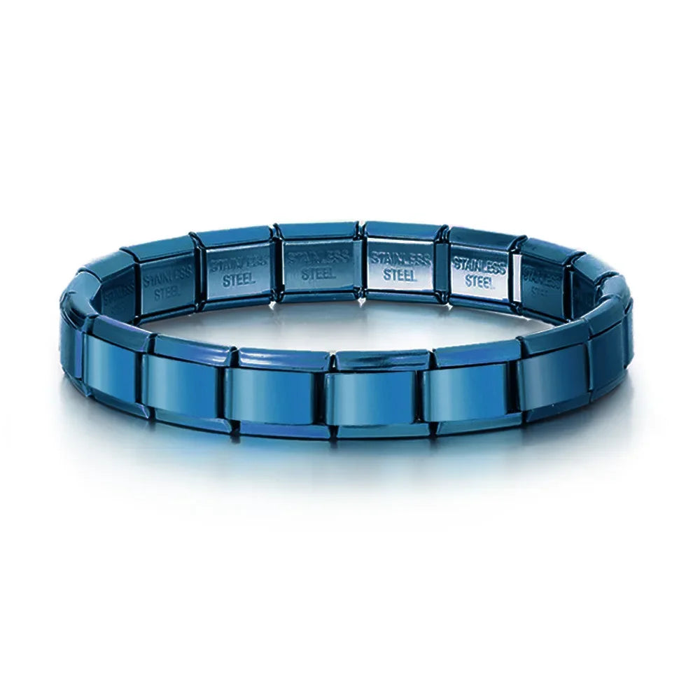 2025 New Men and Women Starry Colors 18 Pieces Italian Charm Fit 9mm Stainless Steel Modular Bracelet Wholesale Jewelry