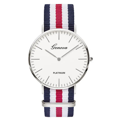 Top Brand Luxury Women Watches Fashion Stripe Nylon Strap Ladies Quartz Wristwatch Simple Casual Watch Women Clock Montre Femme