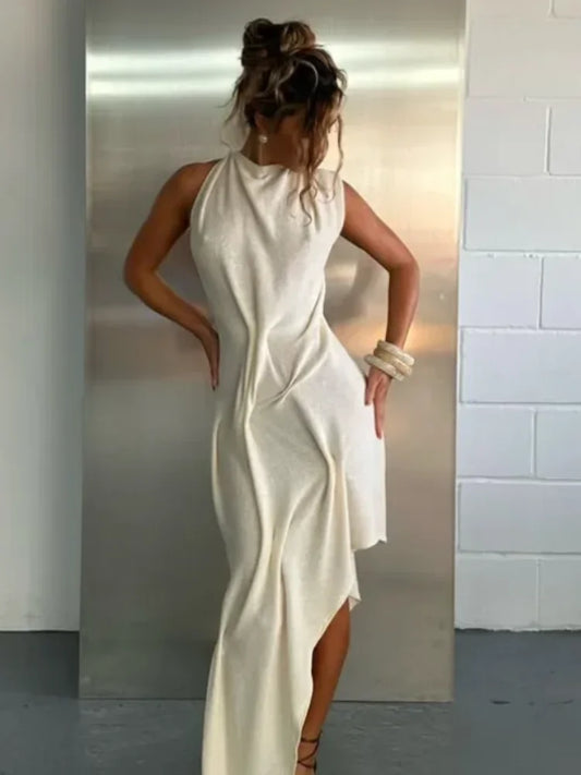 Women's Open-Back Draped Dress in Style Options