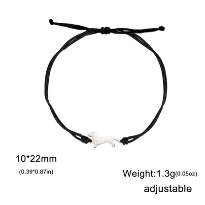 Cute Dachshund Dog Stainless Steel Bracelet for Women's Valentine's Day Commemorative Day Jewelry and Gift Wholesale