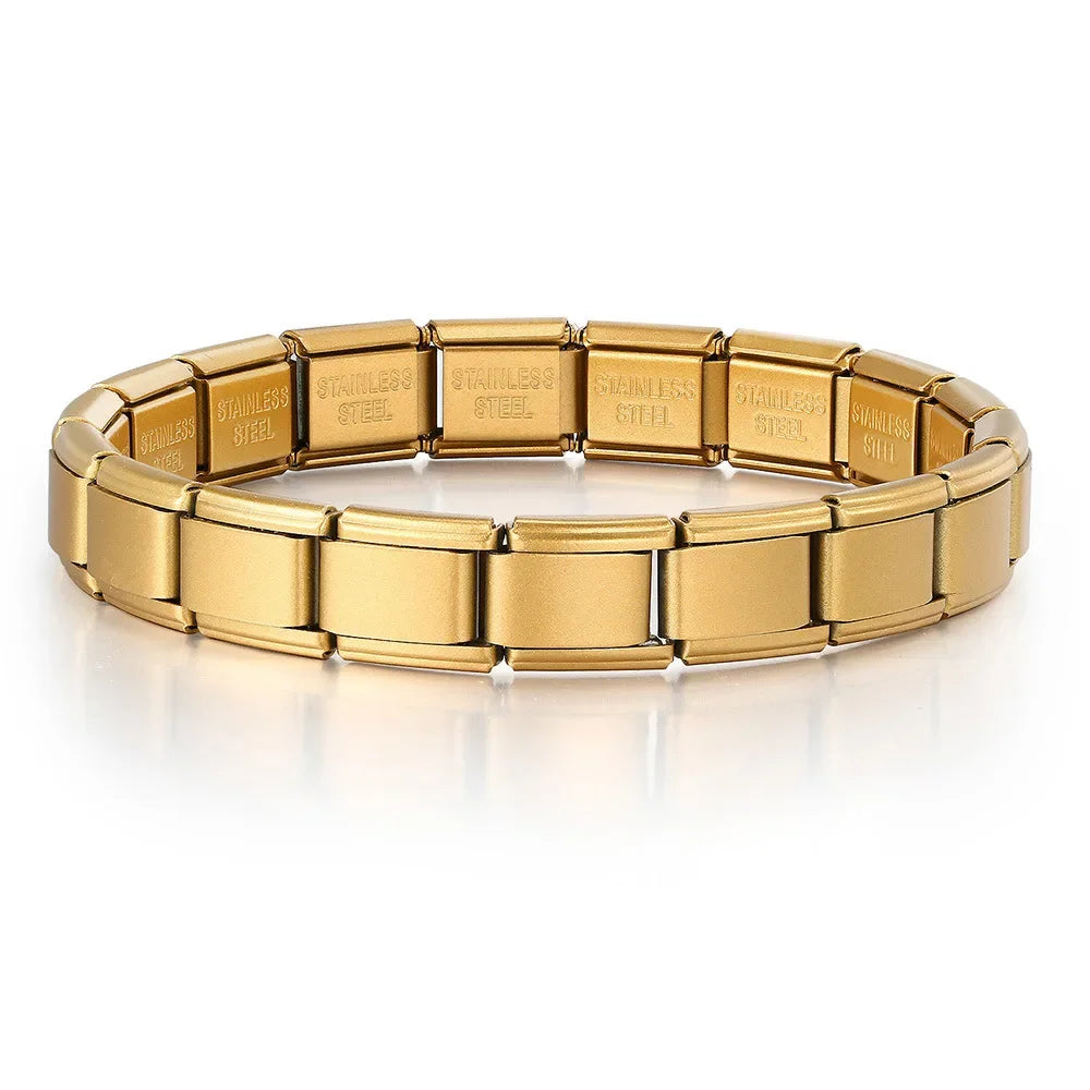 2025 New Men and Women Starry Colors 18 Pieces Italian Charm Fit 9mm Stainless Steel Modular Bracelet Wholesale Jewelry