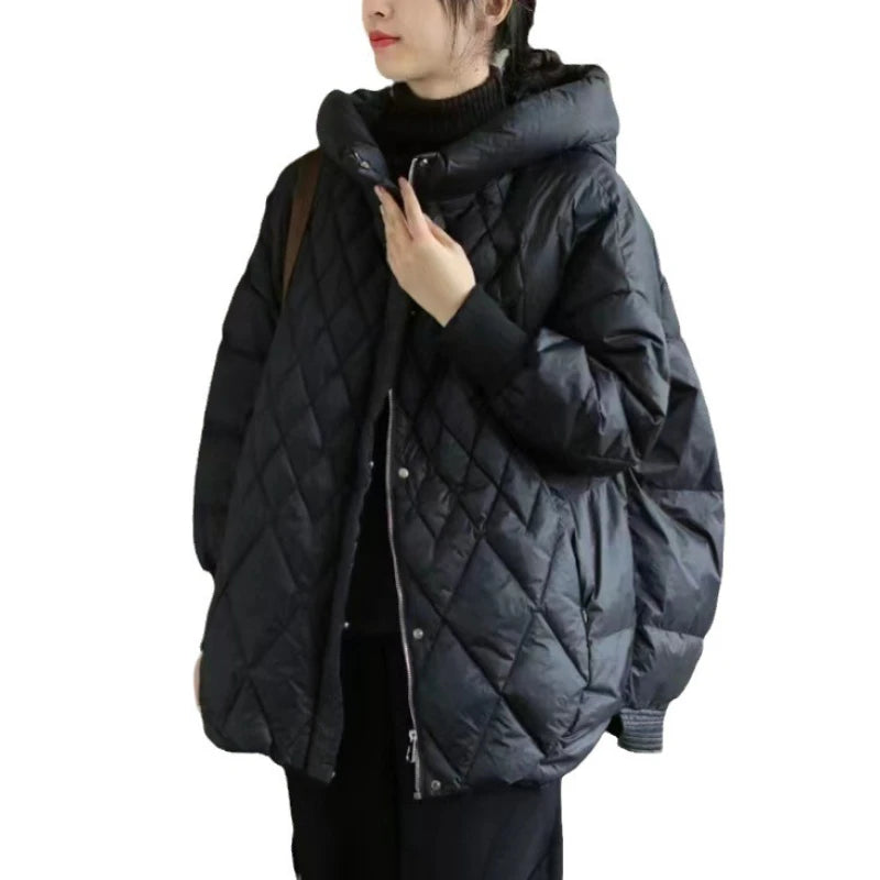 Women's Hooded Diamond-Quilted Jacket