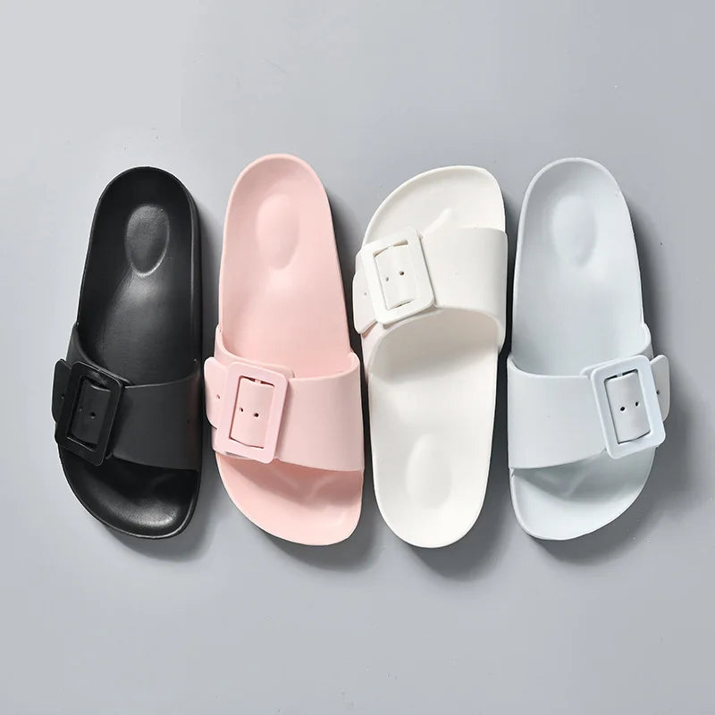 Litfun Summer New Flat Slippers For Women Fashion Outdoor Non-slip Beach Sandals Soft Bottom EVA Slides Lady Casual Home Slipper