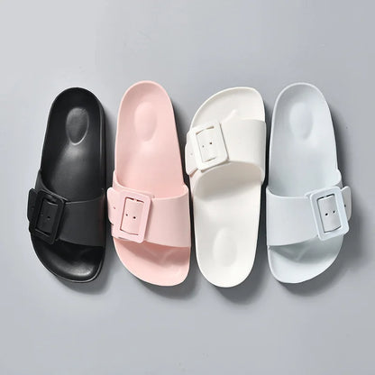 Litfun Summer New Flat Slippers For Women Fashion Outdoor Non-slip Beach Sandals Soft Bottom EVA Slides Lady Casual Home Slipper
