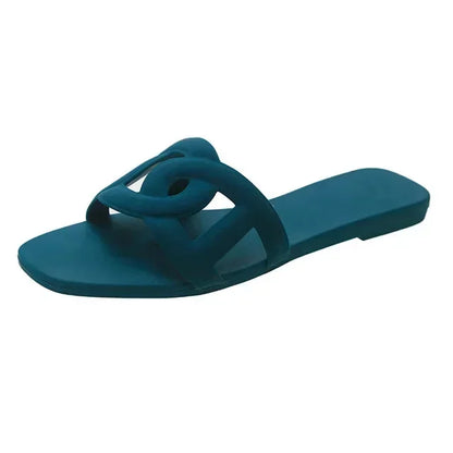 Designer Woman Flat Slippers Candy Color Sandals Casual Bottom Slippers Summer Women Sandals New Shoes for Women