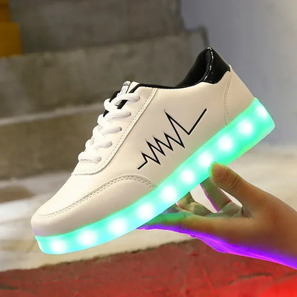 Maogu 2026 Adult Unisex Womens Mens Kid Luminous Sneakers Glowing USB Charge Boys LED Colorful Light-up Shoes Girls Footwear