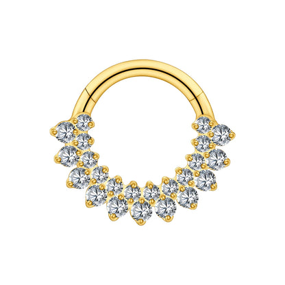 Right Grand ASTM F136 Titanium CZ Hinged Clicker Segment Hoop Ring 16G Daith Helix Cartilage Earring Septum Piercing Jewelry