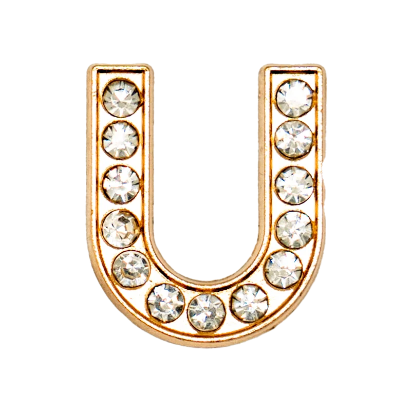 1pcs Metal Gold Luxury Letters Shoe Charms for Clog Alphabet Shoes Decorations Pins for Women Girl Sandal DIY Party Favor Gifts