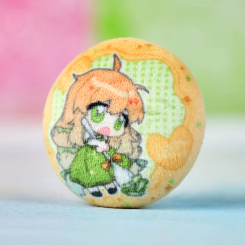 3pcs Custom Plush Button Pins Badges Plush Tinplate Customizable Soft Hat Bag Creative Metal Cartoon Decor Photo Customization