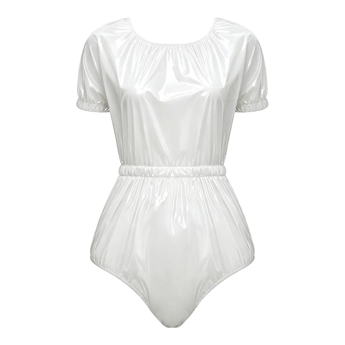 Womens Waterproof Diaper Cover Jumpsuit Buttoned Crotch Short Sleeve Elastic Waist Leakproof Adaptive Bodysuit Swimwear Swimsuit