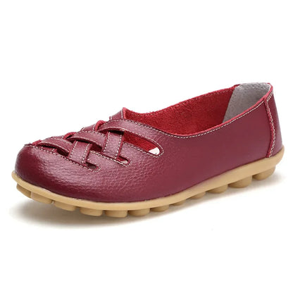 Women Shoes Summer Slip On Leather Casual Shoes Woman 2026 Loafers Women's Ballet Flats Women Moccasins Flat Shoes Female