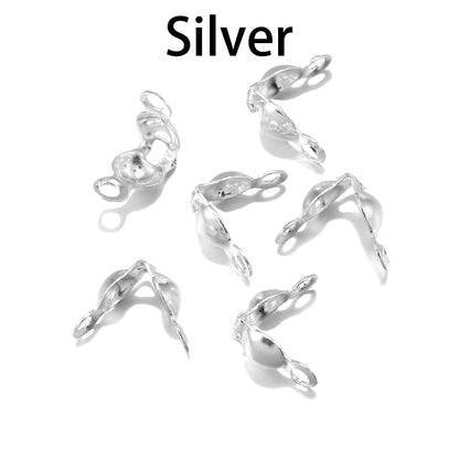 100/200pcs Connector Clasp Fitting 4*8mm Ball Chain Calotte End Crimps Beads Connector Components For DIY Jewelry Making
