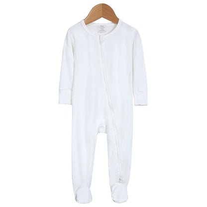 2026 Newborn Baby Bamboo Fiber Romper Solid Breathable Long Sleeve Clothes For 0-24M Boy Girl Jumpsuit Infant Loungewear Pyjamas