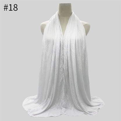 28Color Modal Cotton Jersey Hijab Scarf Ramadan Long Muslim Shawl Plain Solid Soft Turban Wraps For Women Headband
