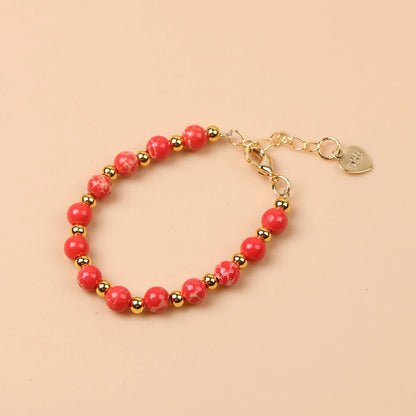 Kawaii Trendy Natural Stone Bead Bracelet Baby Girls Lobster Clasp Accessories Girls Yoga Christmas Wedding Gift Jewelry Charm