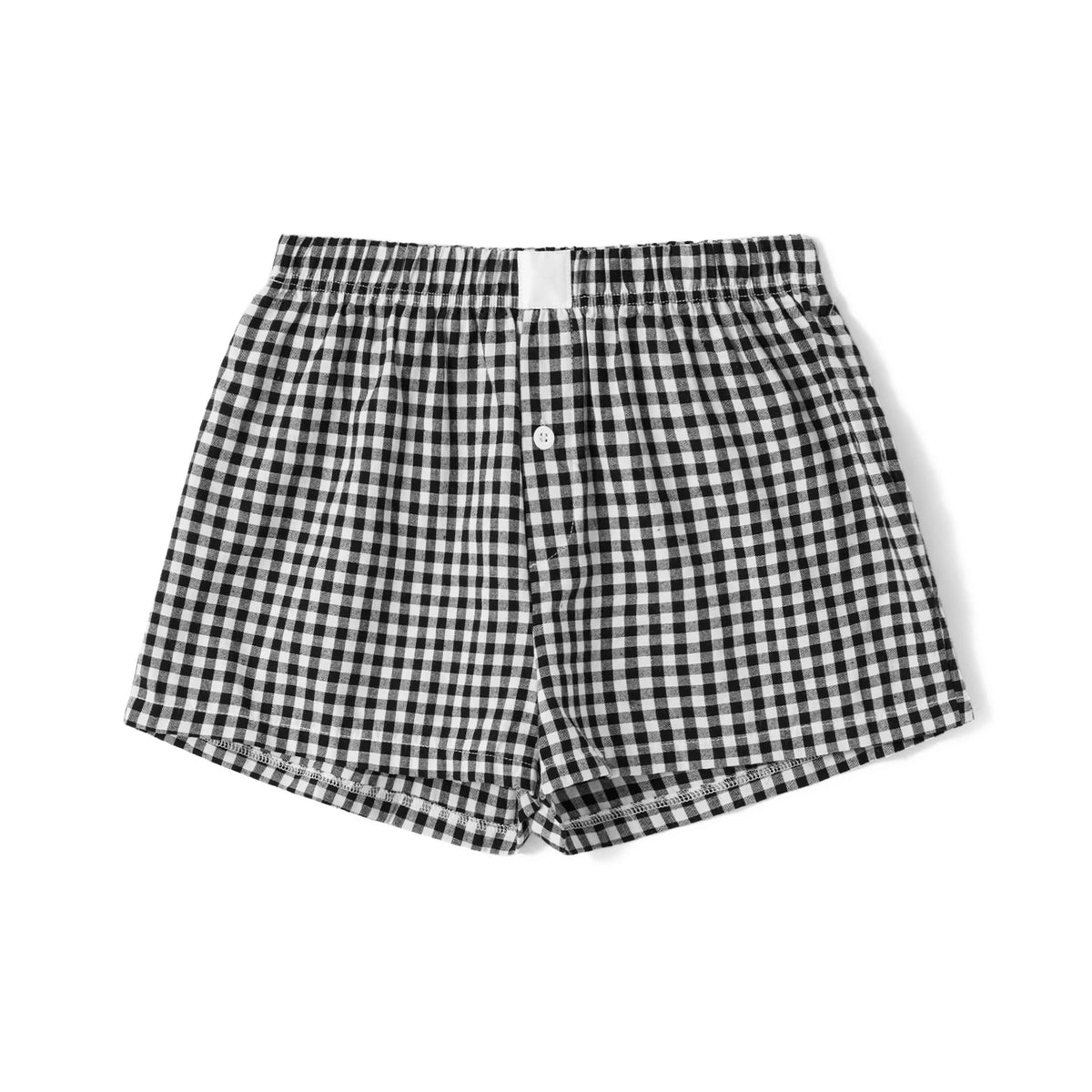 hirigin Women Y2k Gingham Boxer Shorts Stripes Button Elastic Waist Boxers Cute Mini Bloomers Plaid Loose Fit Boy Shorts