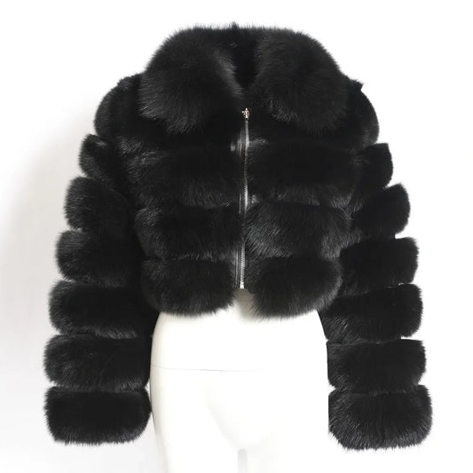 2024 Women's Faux Fur Coat Winter Women Short Warm Thick Faux Fox Fur Coat Vests Raccoon Fake Fur Coat Office Lady Warm Jacket