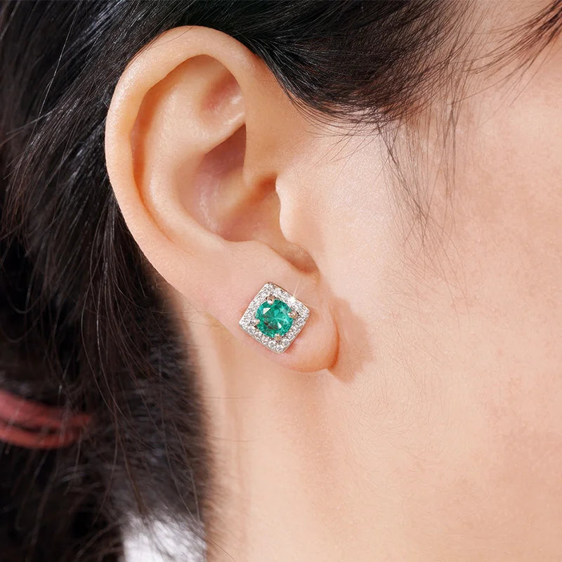 Huitan Stylish Women's Stud Earrings with Brilliant Cubic Zirconia Young Fashion Female Daily Accessories for Engagement Party