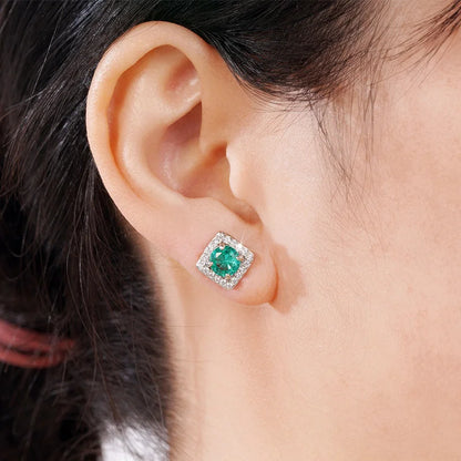 Huitan Stylish Women's Stud Earrings with Brilliant Cubic Zirconia Young Fashion Female Daily Accessories for Engagement Party
