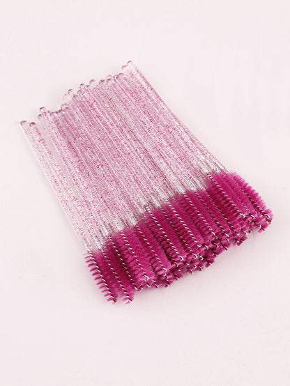 50pcs Disposable Eyelash Brushes Extension Crystal Eyebrow Brush Mascara Wand Eye Lashes Cosmetic Tool Set Makeup Beauty