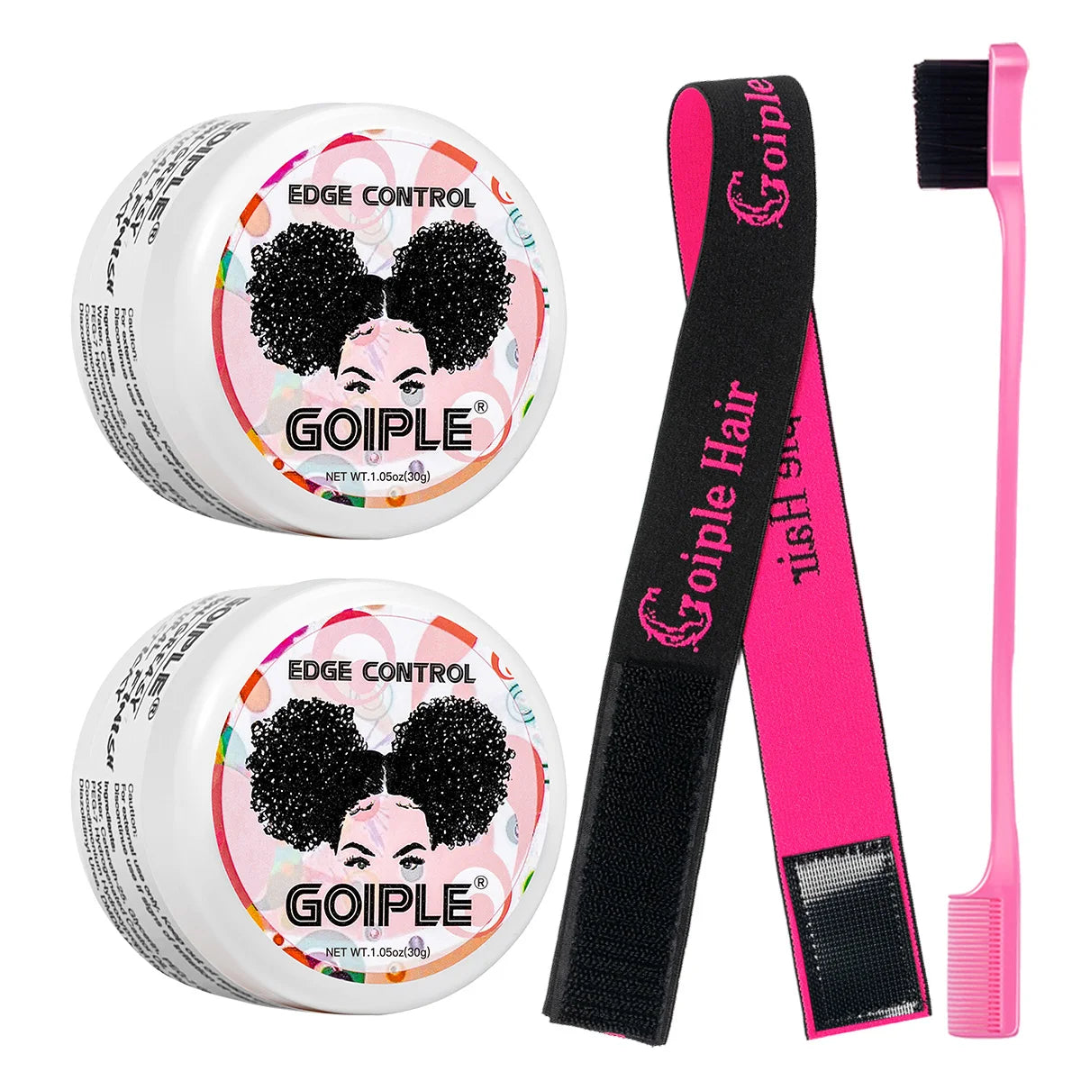 30g Edge Control Gel Women and Kid Hair Finishing Styling Wax Cream Hairline Finishing Artifact with Edge Brush & Hair Band Kit