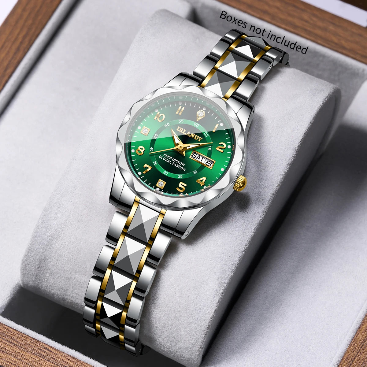Luxury Diamond Dial Women Quartz Watch Stainless Steel Strap Calendar Wristwatches Relogio Feminino（Without Box）