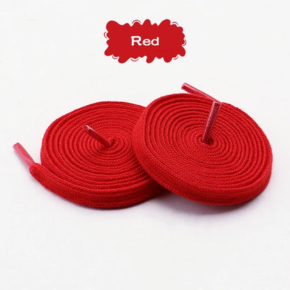 1Pair/3Pair Classic Solid-Color Flat Laces Premium Cotton Casual Shoelaces Sneaker 0.8cm Width Shoelace Length 100/120/140/160cm