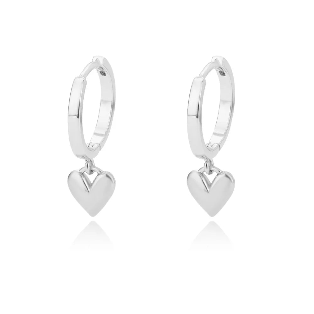 Hollow Zircon Heart Earrings For Women Stainless Steel Gold Color Heart Earring Luxury Wedding Couple Jewelry Gift Free Shipping