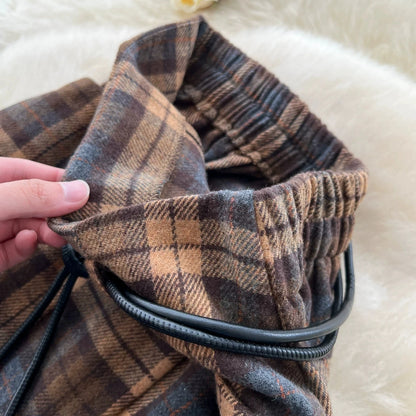 Women's Plaid A-Line Skirt with Waist Detail