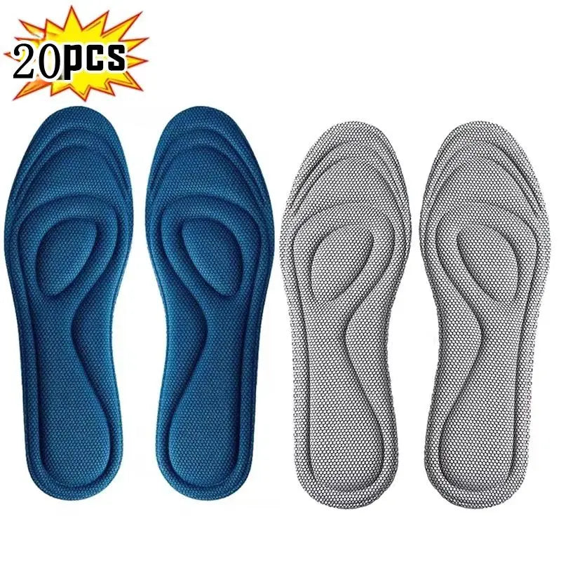 4Pcs Memory Foam Orthopedic Insoles for Shoes Antibacterial Deodorization Sweat Absorption Insert Sport Shoes Running Pads