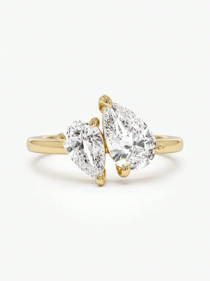 925 Sterling Silver Sparkling Water Drop Interweaving Dazzling Clear Pear CZ Finger Rings For Women Gift Wedding  Fine Jewelry