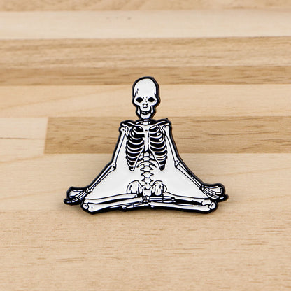 "One Day,We Will Wake Up To His Obituary" Enamel Pin Cartoon Skeleton Women's Brooches Fashion Lapel Badges Jewelry Friends Gift