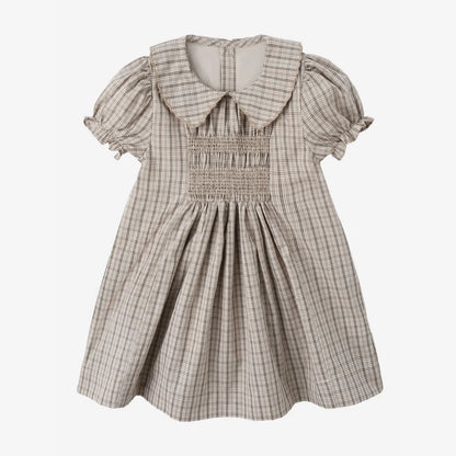 Clearance sale AS SS26 Heritage collection brown Checked smocking  girls dress knitting boys sister brother family match clothes