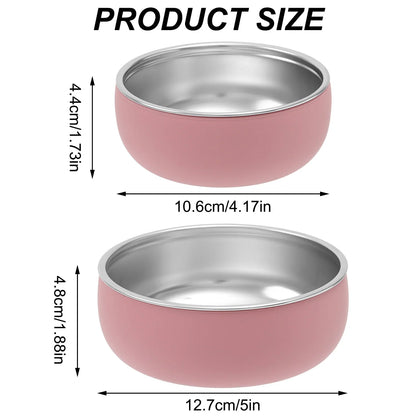 Color Kids 2PCS Stainless Steel Bowl Tableware Set For Baby Feeding Detachable Silicone Food Dish Plate BPA Free Kids Dinnerware
